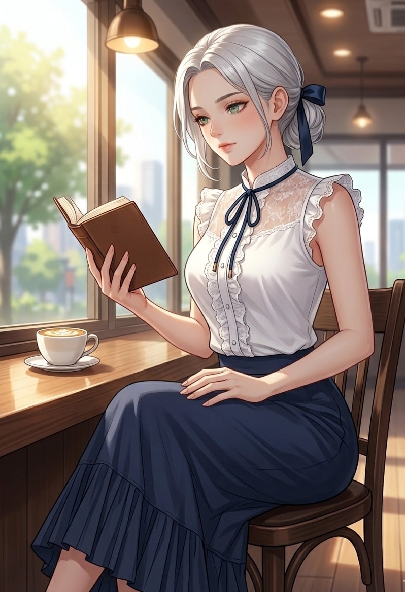 カフェで読書