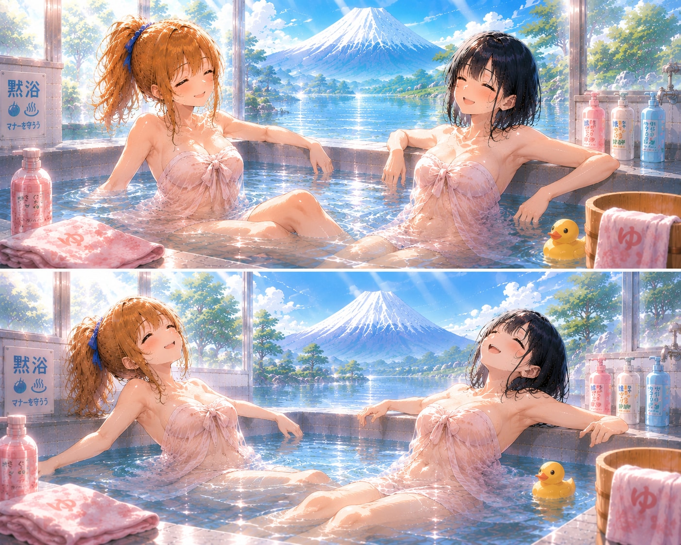 楓ちゃんと雫ちゃん　休日の運動後の銭湯　3