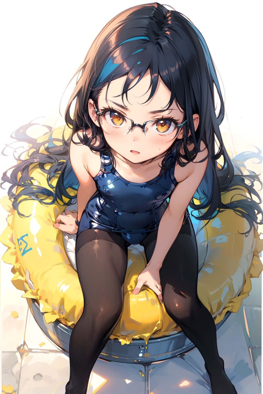 スク水の眼鏡っ娘