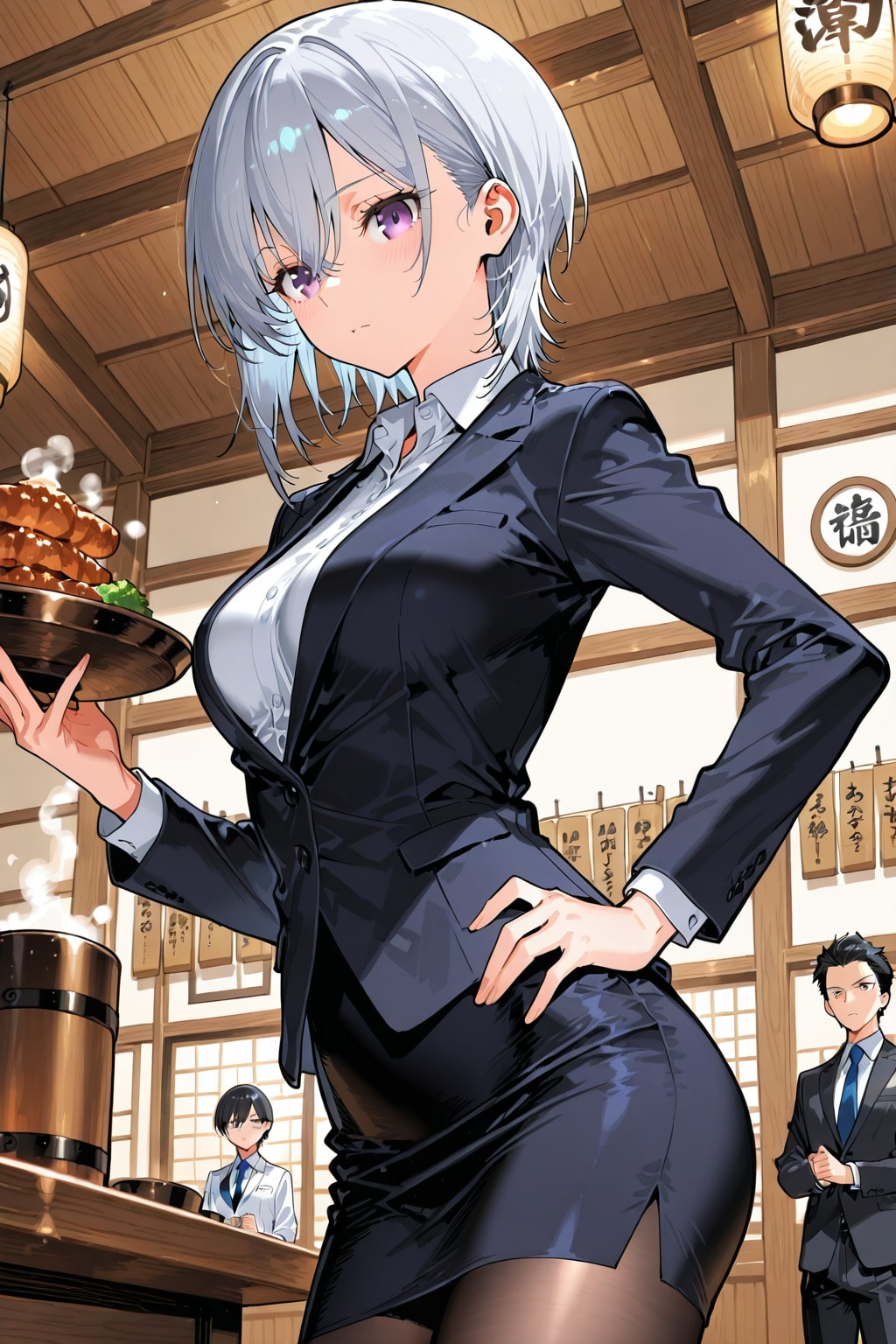 (1134)銀髪ちゃんOL