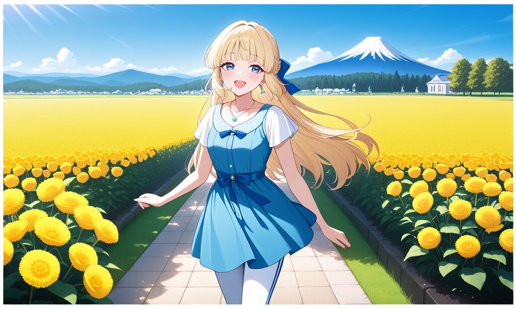 猫屋敷ユキ、沢山の蒲公英が咲く公園で落ち着く