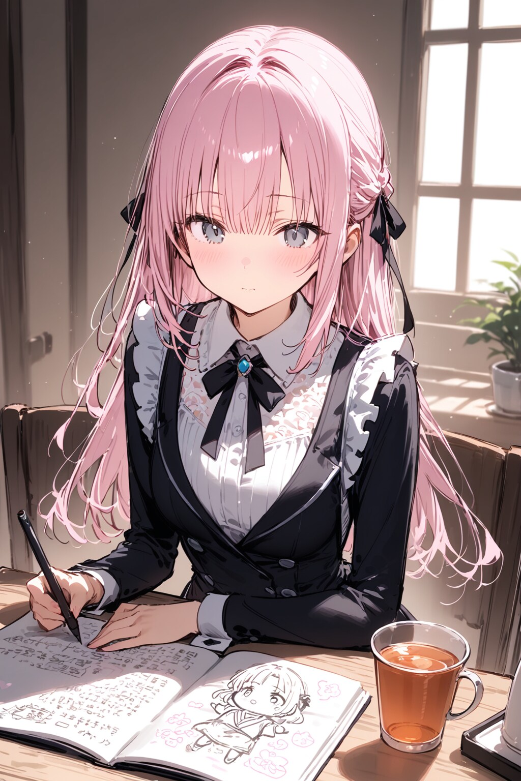 ちいさまのお勉強をみるデキる執事ちゃん