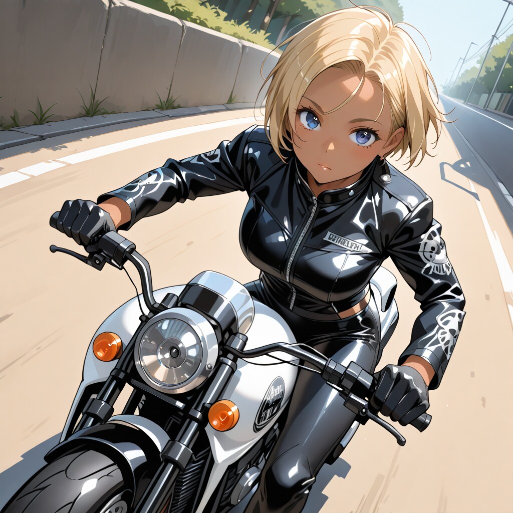 ノーヘルな金髪ギャル | の人気AIイラスト・グラビア