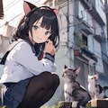 路地裏猫の集会 2枚目