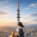 街並みを見下ろす少女 3枚目