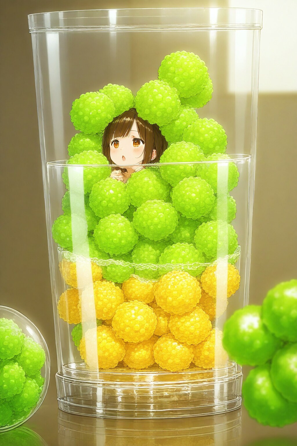 Marimo in a glass container | の人気AIイラスト・グラビア