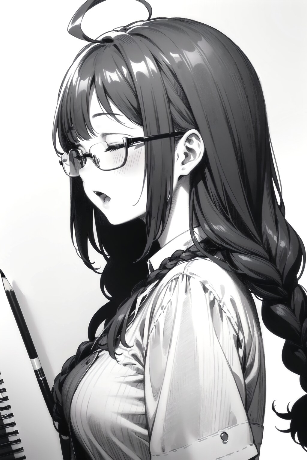 Profile by pencil drawing