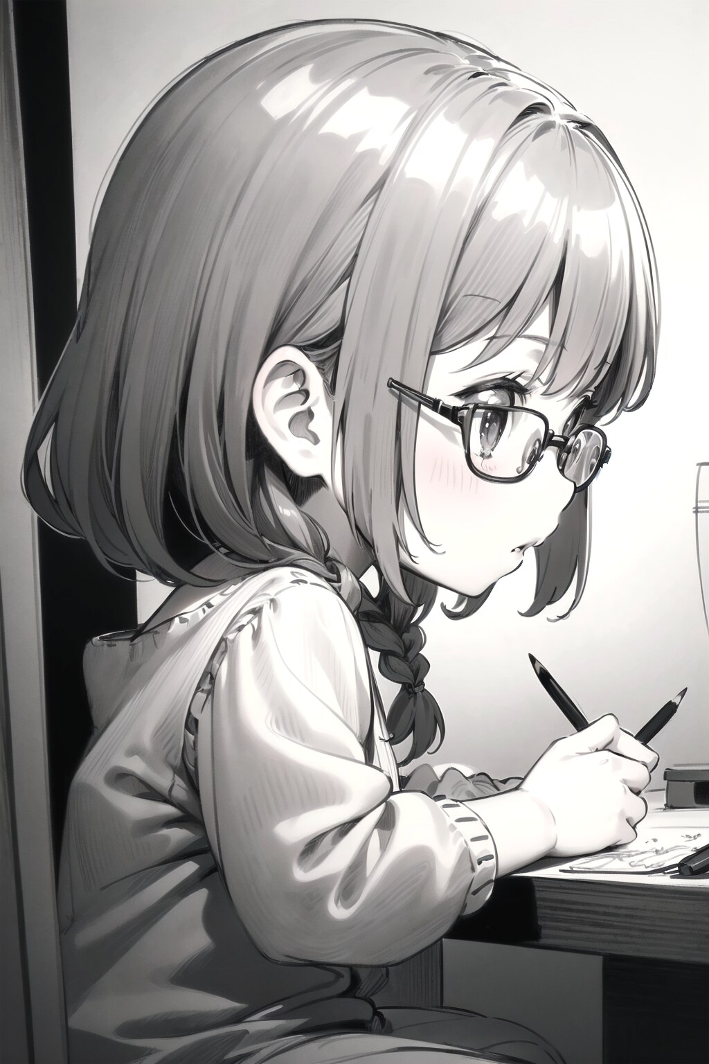 Profile by pencil drawing