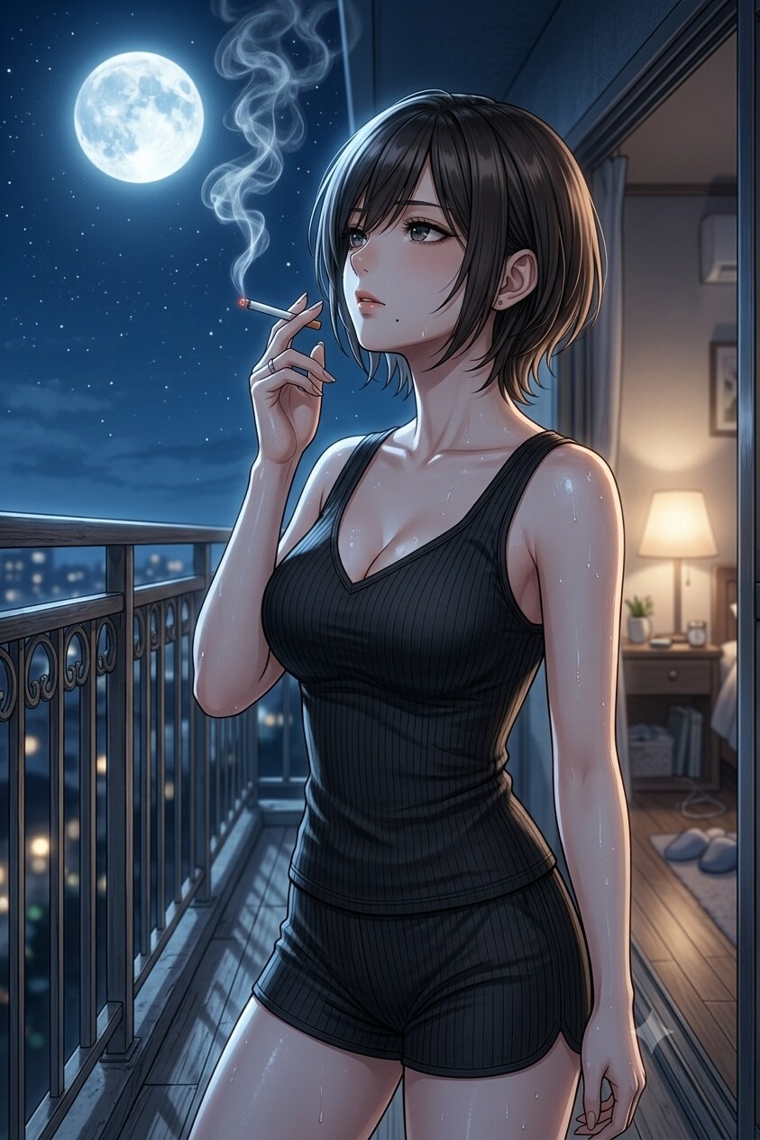 お風呂上がりに一服