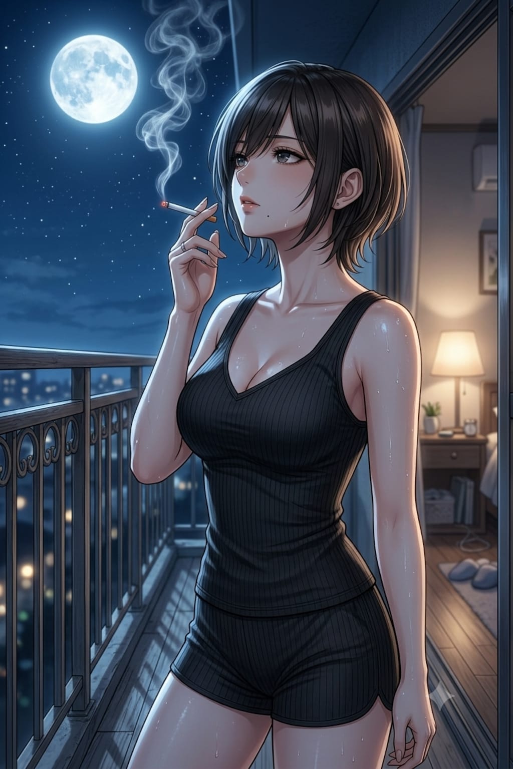 お風呂上がりに一服