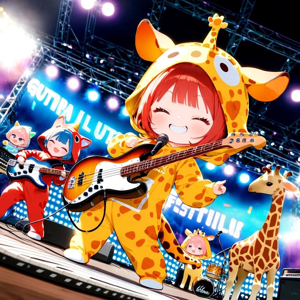 ライブ演奏キリン着ぐるみちび子ちゃん | の人気AIイラスト・グラビア