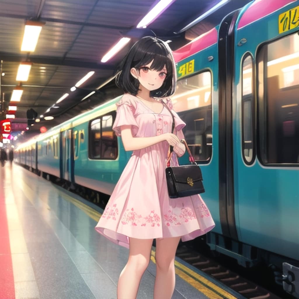 待ち合わせする女の子。