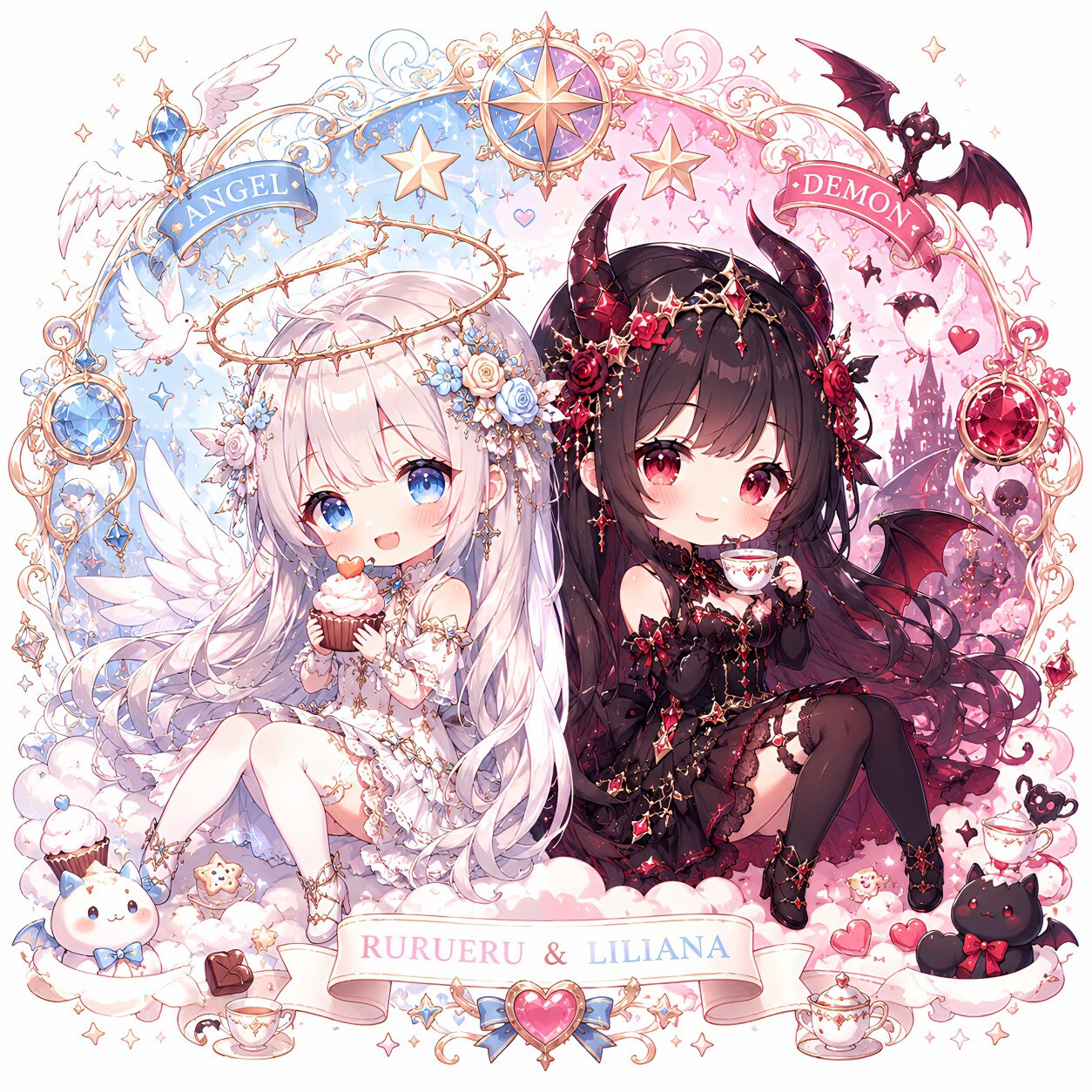 ルルエルとリリアナ | の人気AIイラスト・グラビア