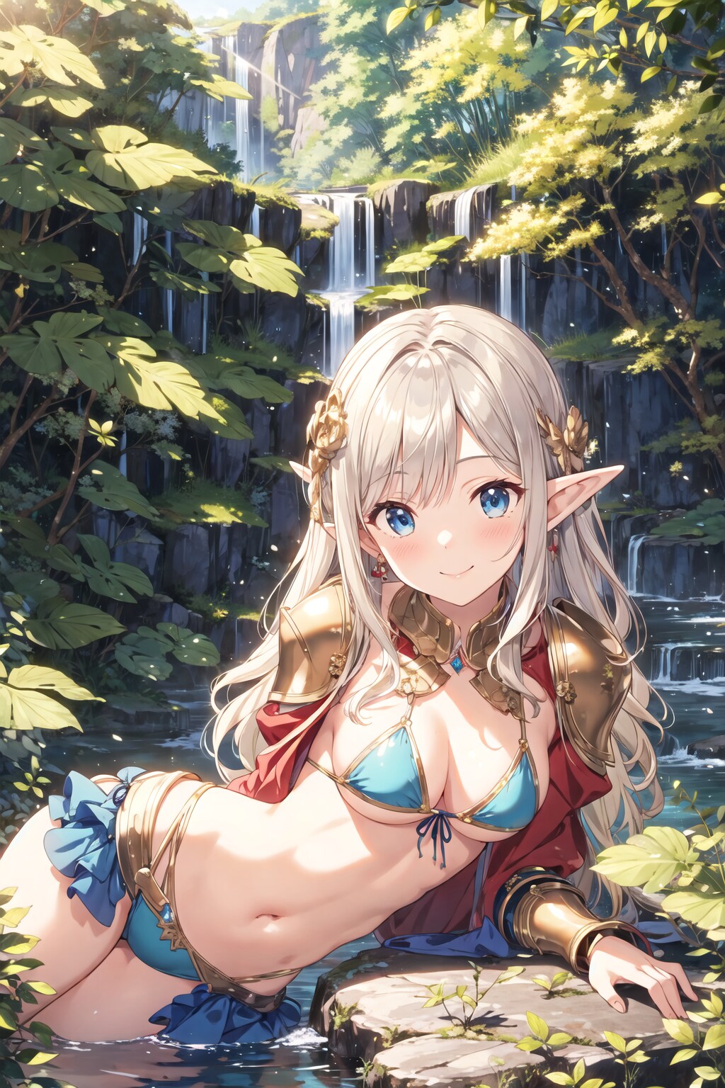 水浴びに来たエルフさん