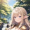 水浴びに来たエルフさん 4枚目