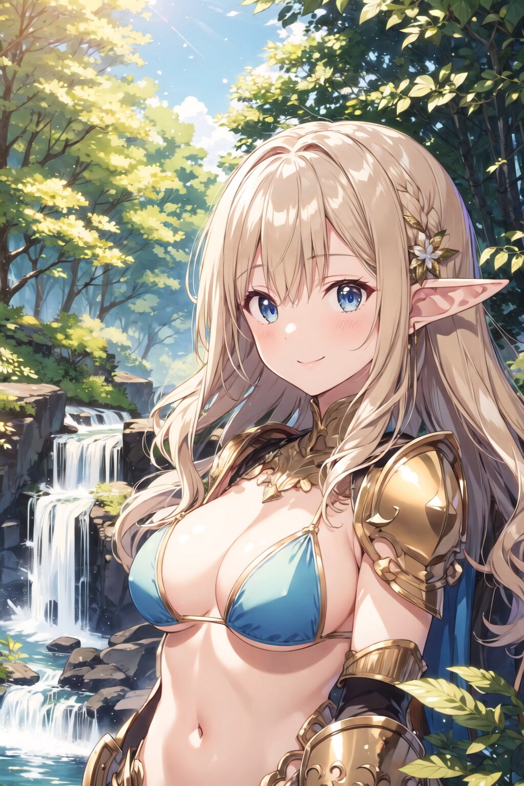水浴びに来たエルフさん