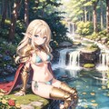 水浴びに来たエルフさん 3枚目