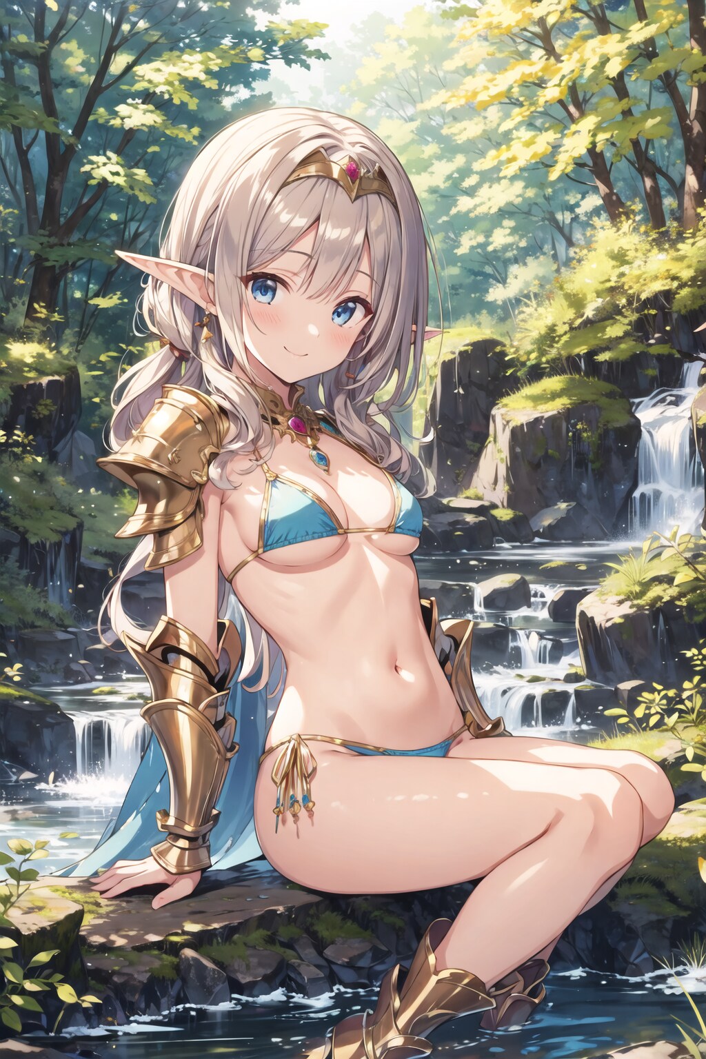 水浴びに来たエルフさん
