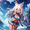 ビキニ水着狐娘 4枚目