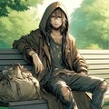 ベンチに座る男 3枚目