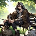 ベンチに座る男 2枚目