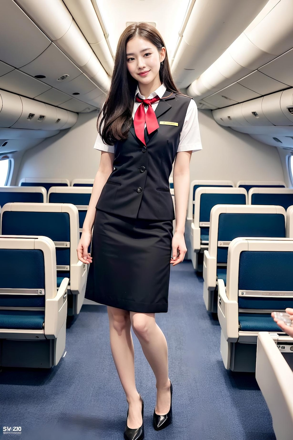 キャビンアテンダントの生足美脚