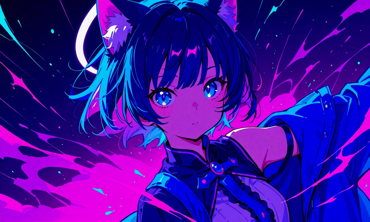 ビビッドな猫耳ちゃん