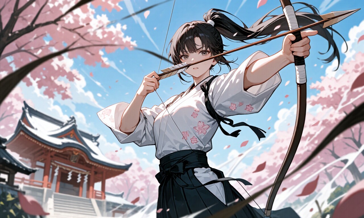 大弓女子　桜嵐 | の人気AIイラスト・グラビア