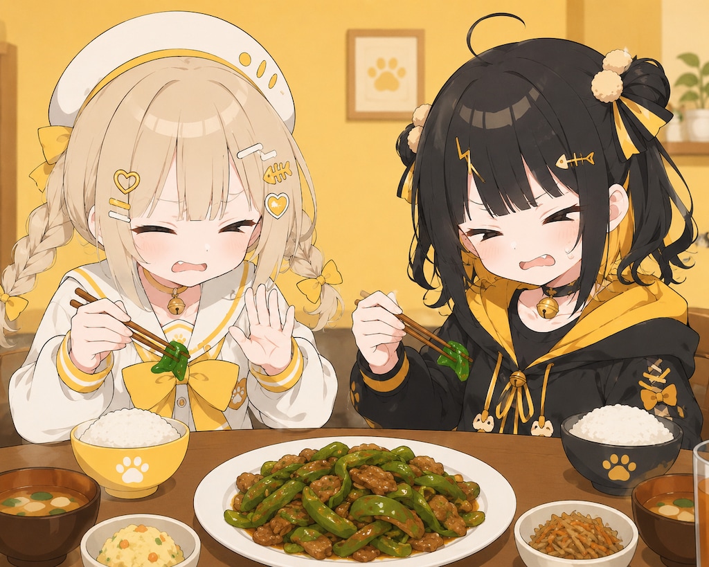 ピーマンと双子ちゃん