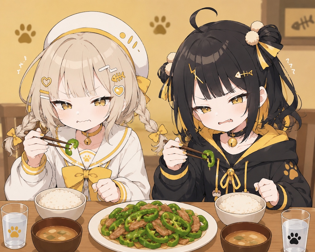 ピーマンと双子ちゃん