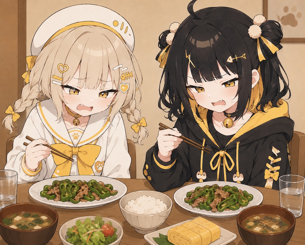 ピーマンと双子ちゃん