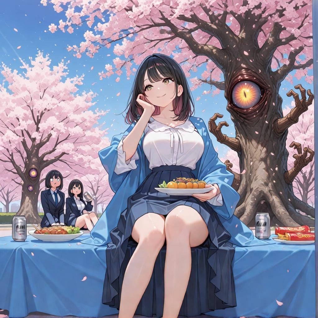 花見中におばけ桜