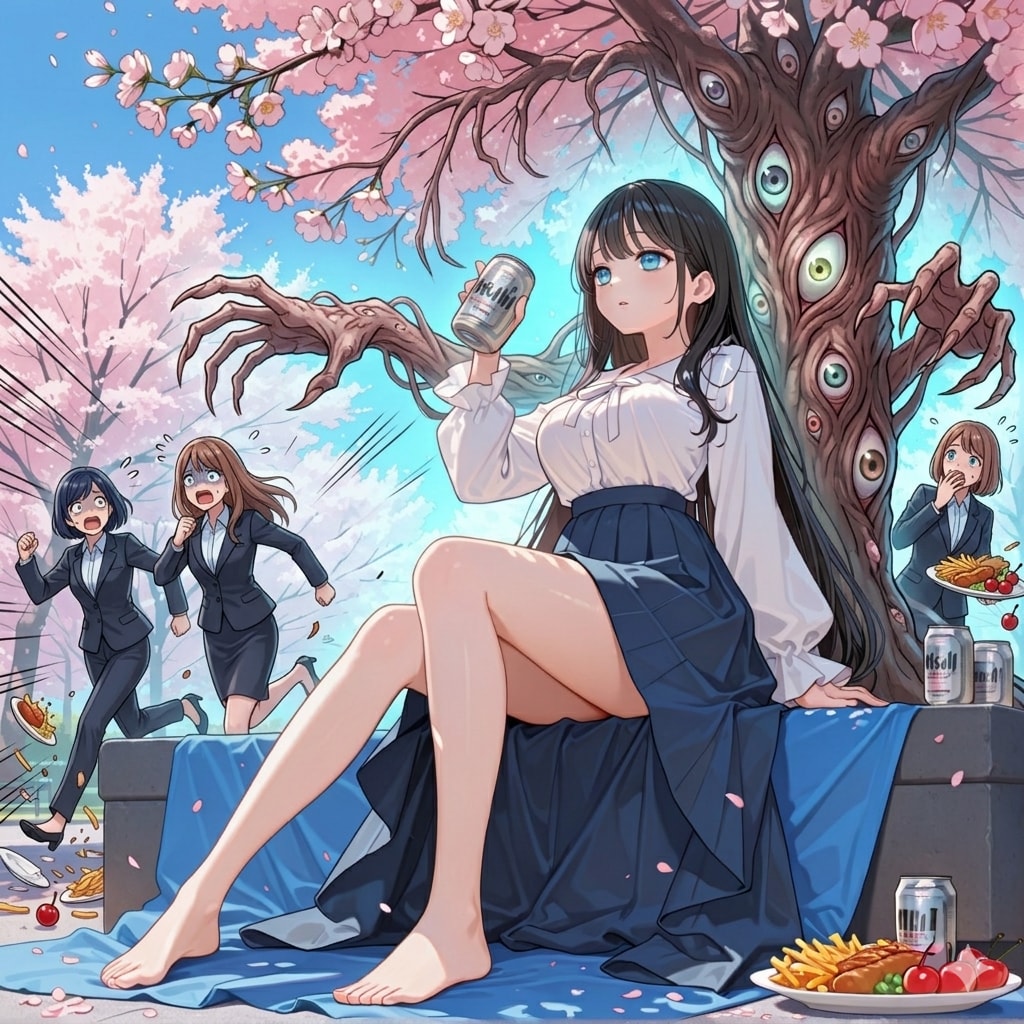 花見中におばけ桜