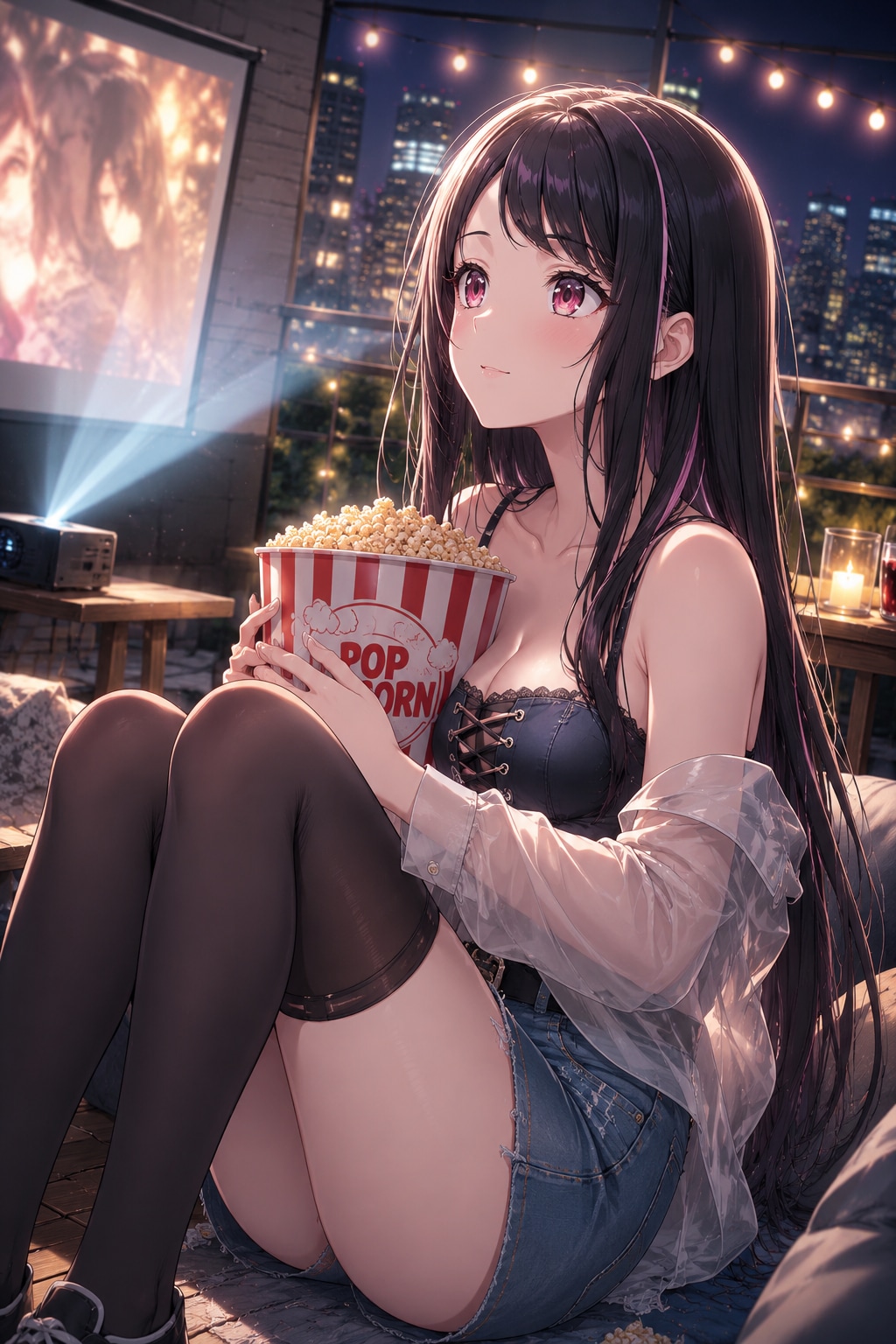 究極シリーズ 【4月：ルーフトップバーでのナイトシネマ（野外映画鑑賞）】いせれべカレンダー 香織Ver.