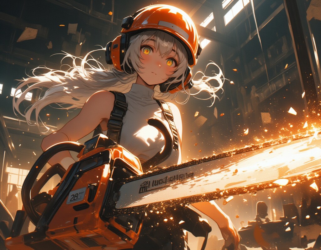 【ソルシエラ】観測室に響く轟音：チェーンソーを握る幼き戦士・九重