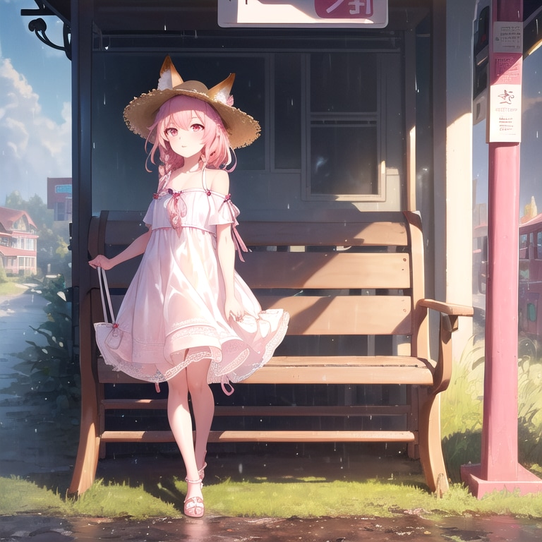 雨上がり狐娘