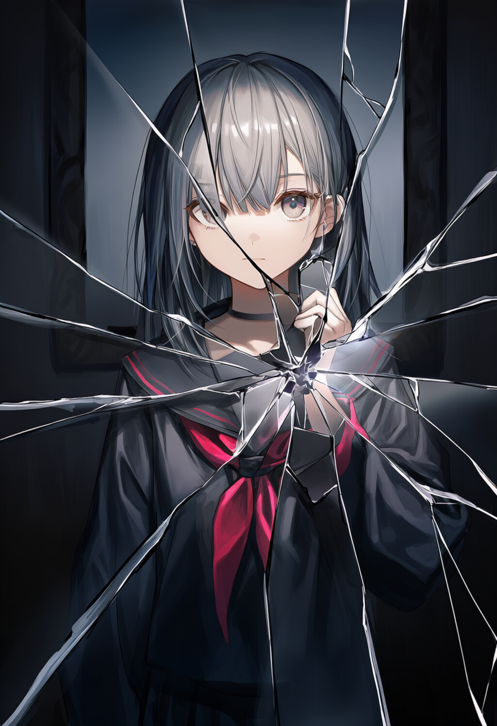 鏡が割れてミラーれない!