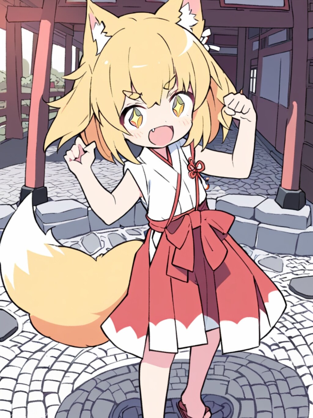 やる気MAX狐巫女さん