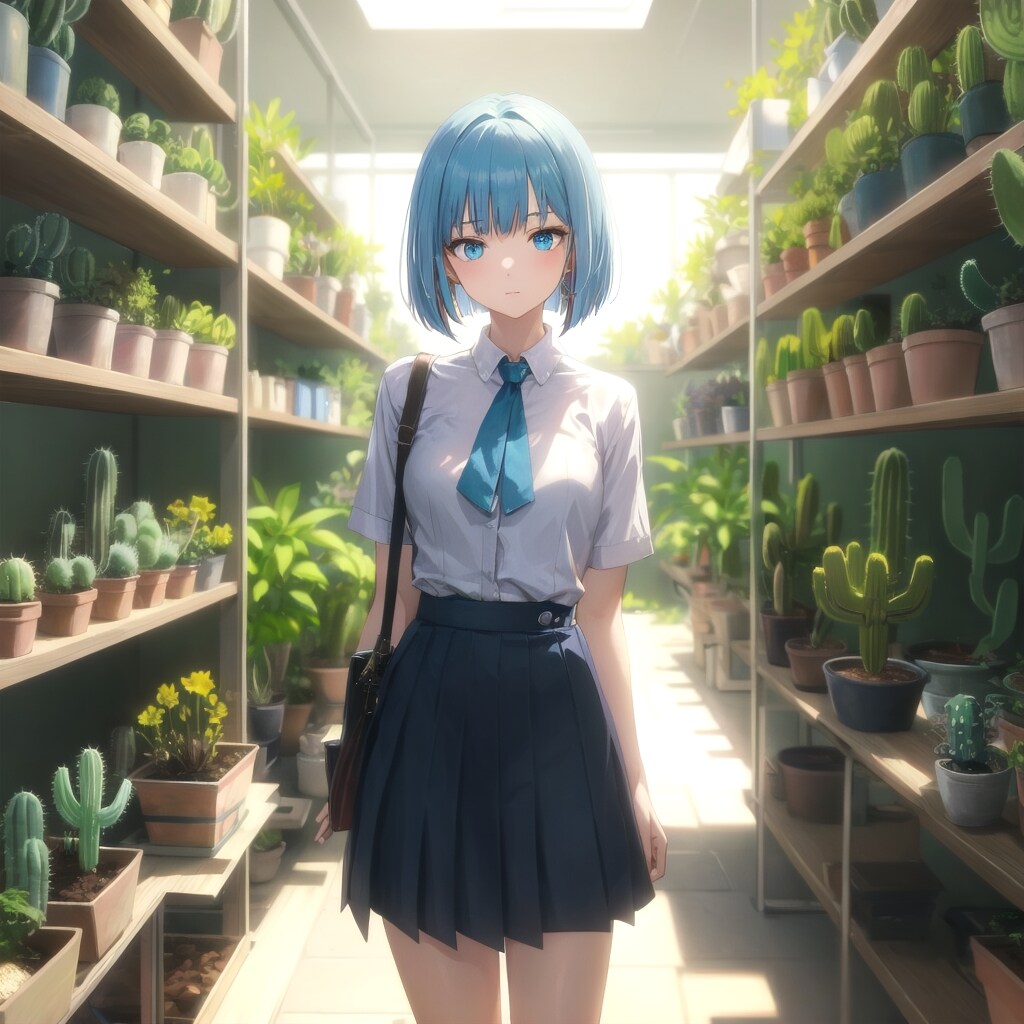 サボテンに囲まれて