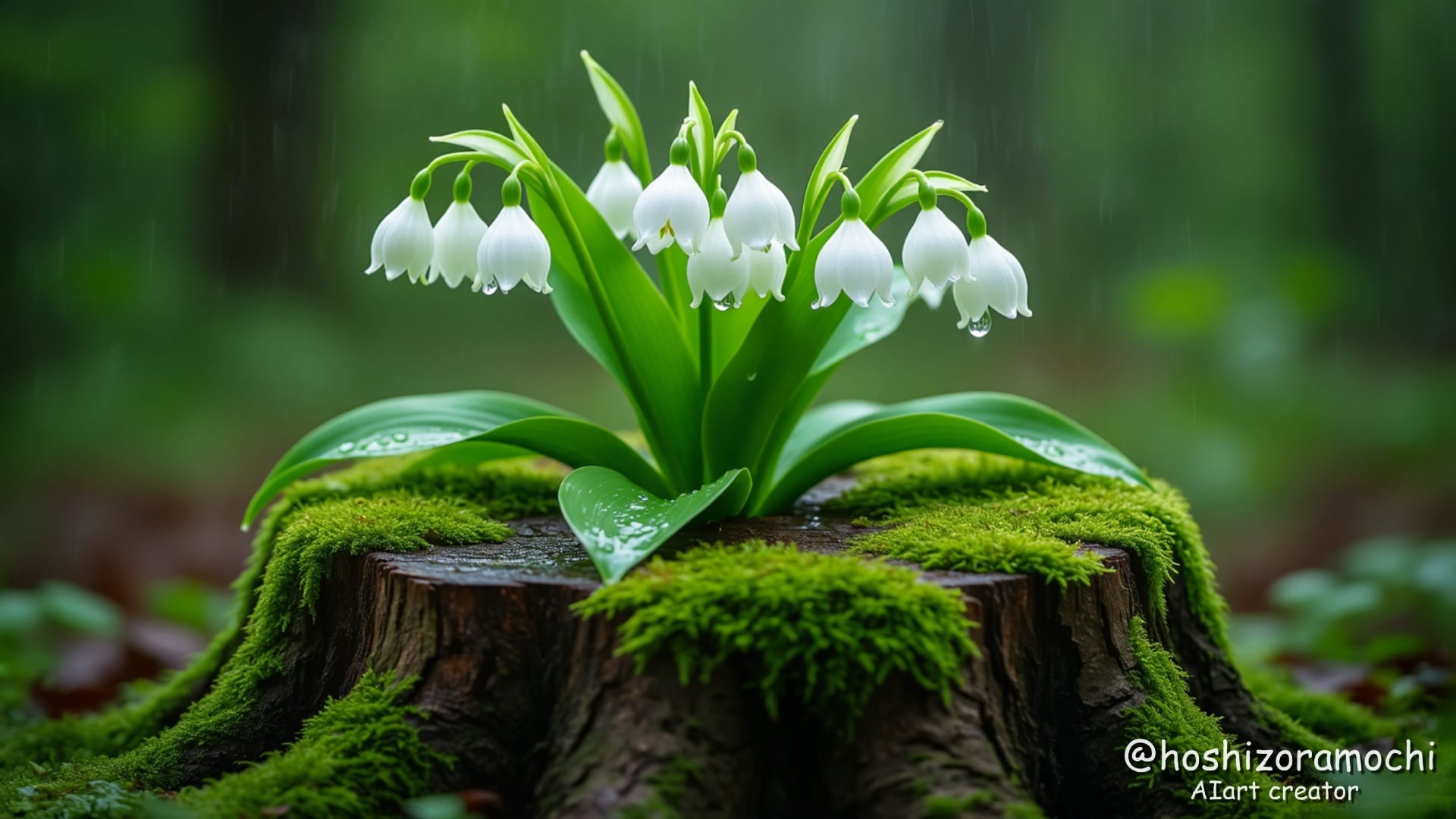 雨上がりの苔むす静寂 - Mossy silence after the rain | の人気AIイラスト・グラビア