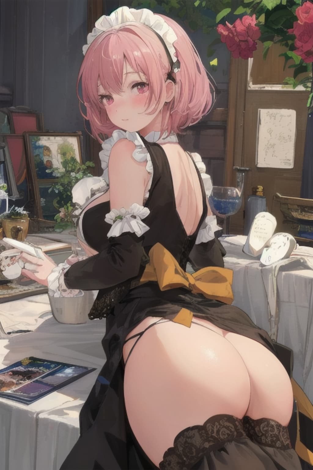 ショートヘアのメイド