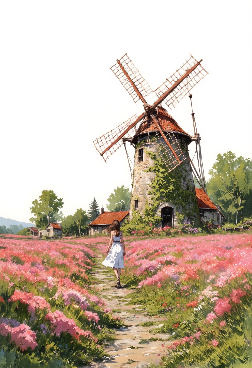 風車へと続く道