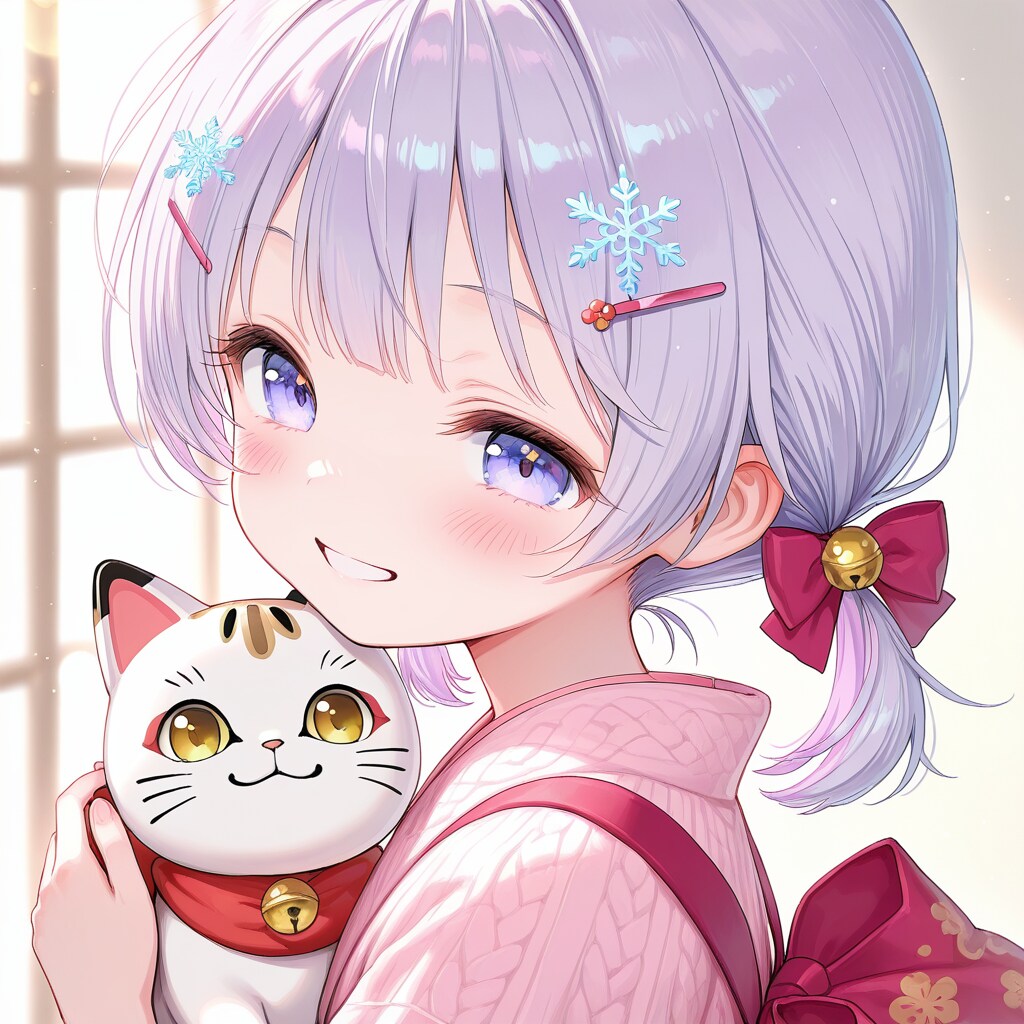 招き猫だよー٩(*´︶`*)۶💜 | の人気AIイラスト・グラビア
