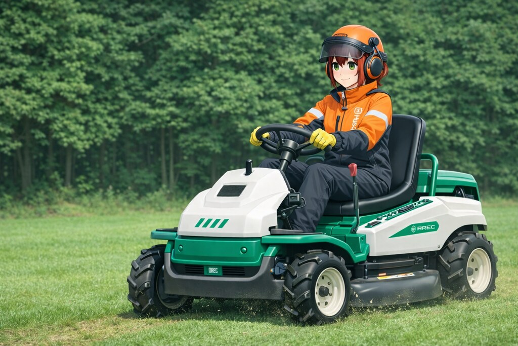 設定図から現場へ ― 乗用モアで行う実用的草刈り作業