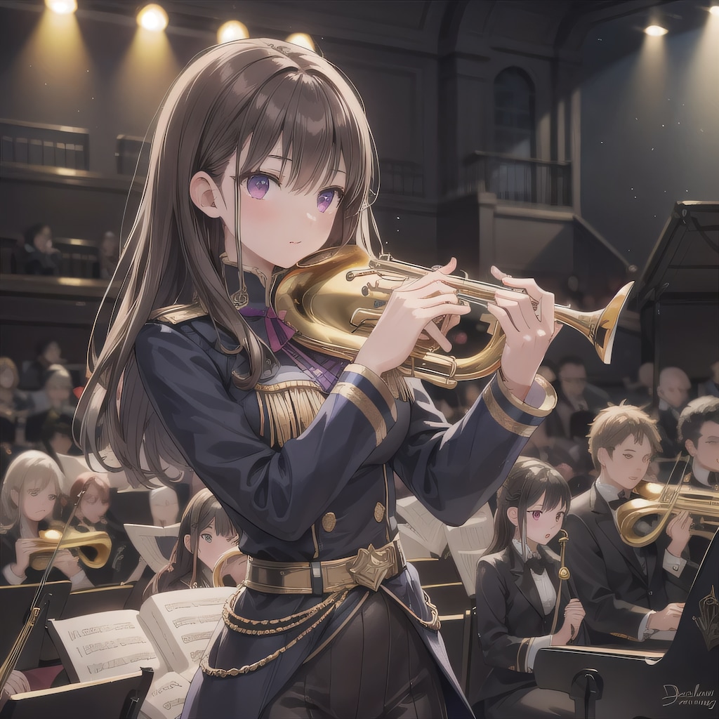 黒髪ロングでブラスバンドの少女１８