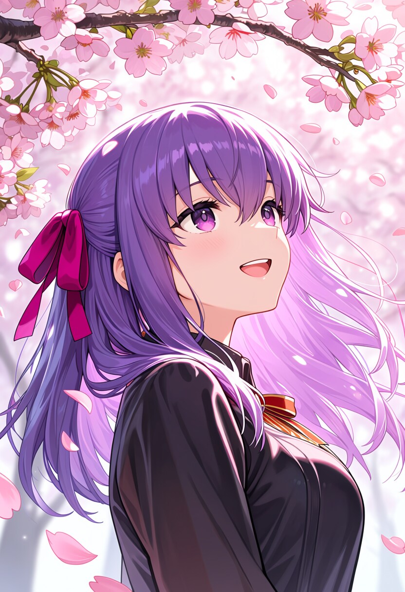 桜舞う春の帰り道