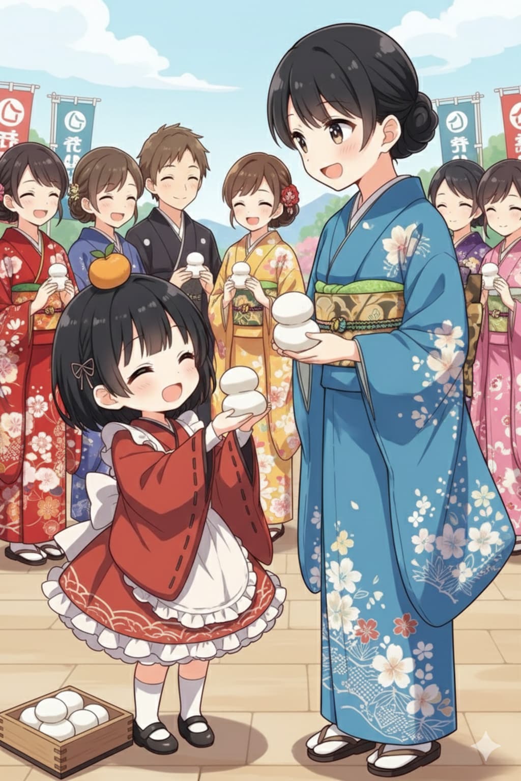 成人式に行くと餅が貰えるぞ！