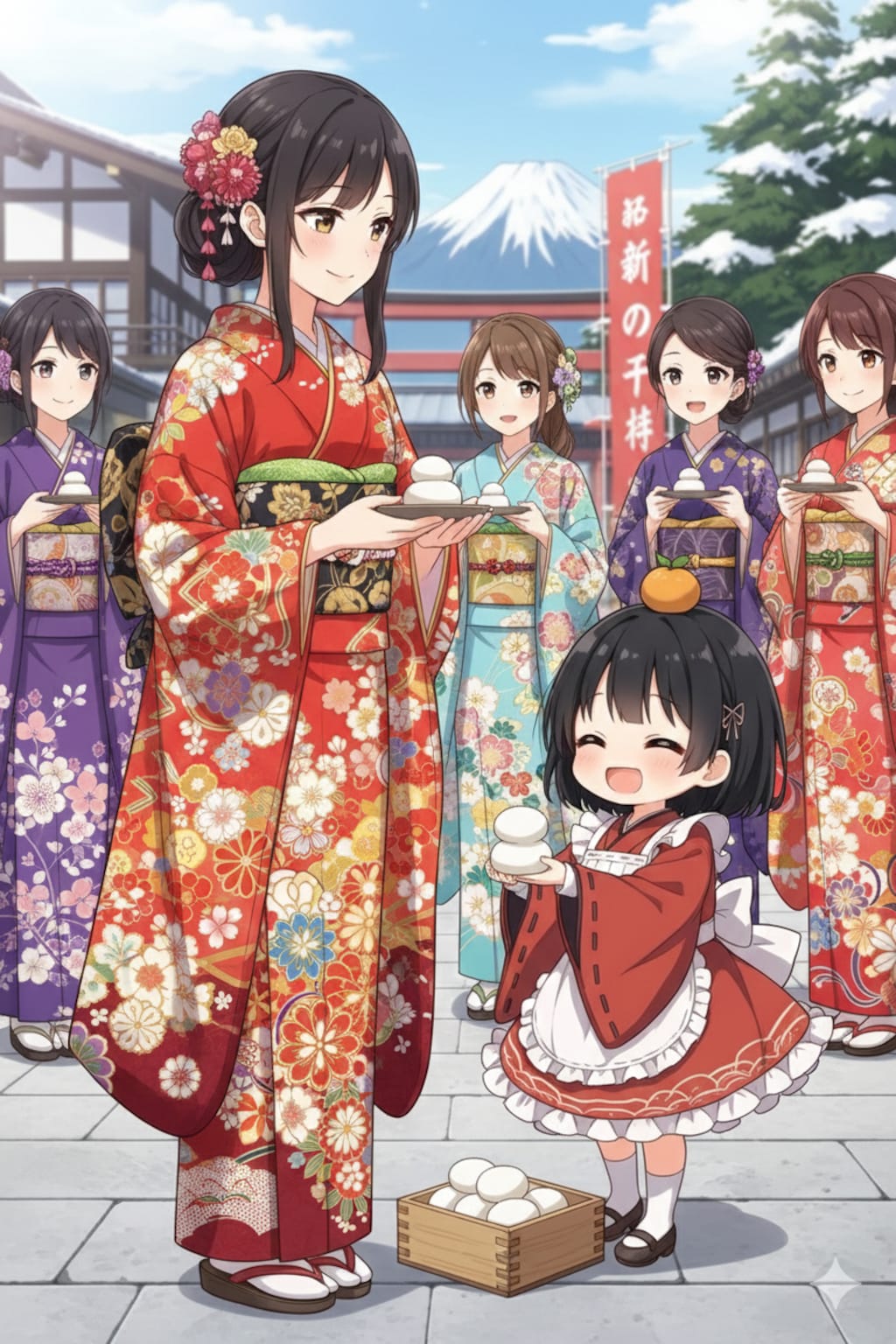 成人式に行くと餅が貰えるぞ！