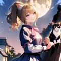 月夜の猫耳娘、イラストスタイルいろいろ 4枚目
