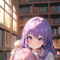 図書館で勉強する仲良し姉妹 2枚目